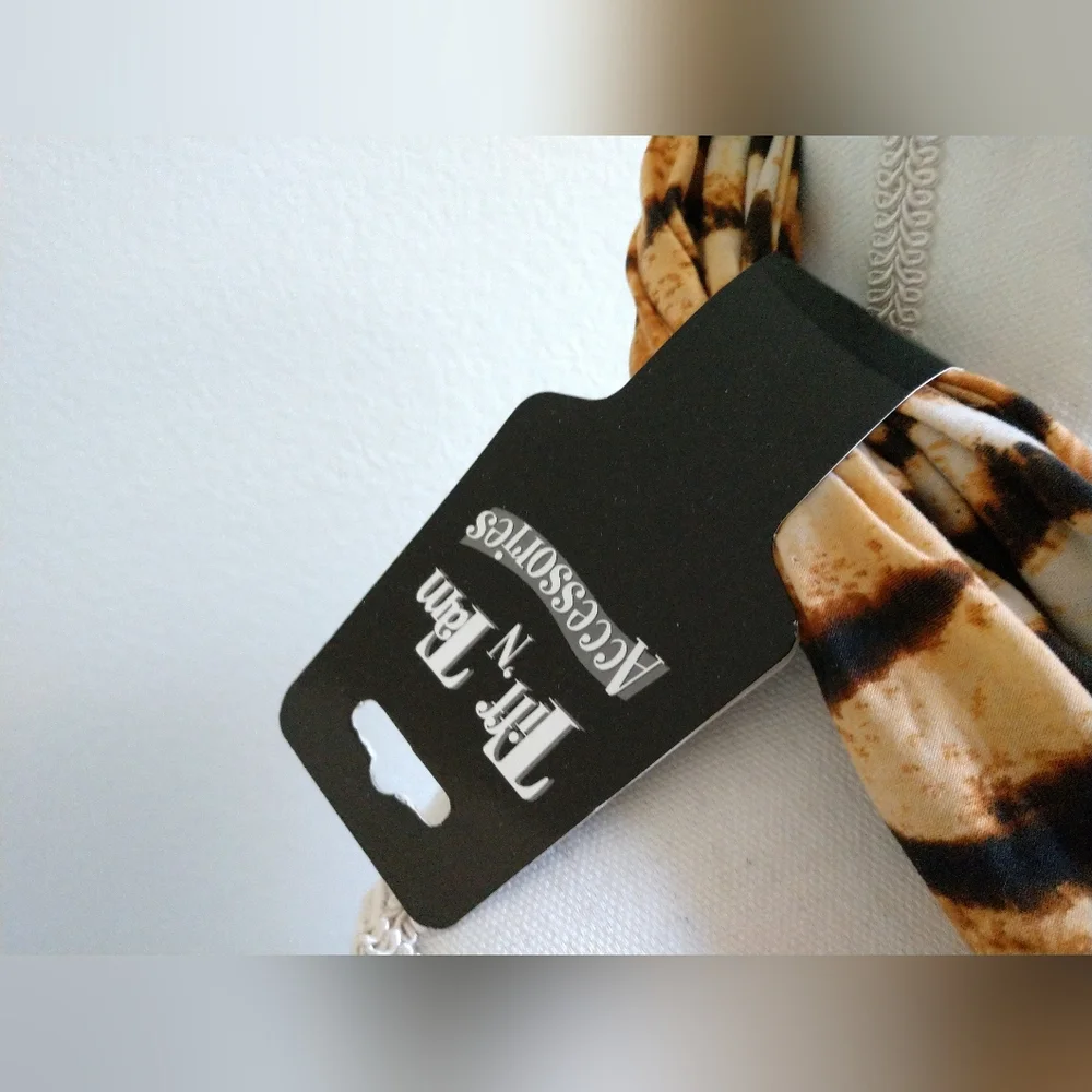 NEW Tiff N Tam Animal Print Infinity Fashion Scarf Brown Circle Loop NWT 6007